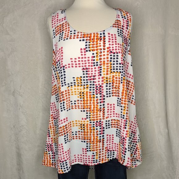 Anthropologie Tops - Anthropologie W5 Abstract Sleeveless Hi-Low Top XL